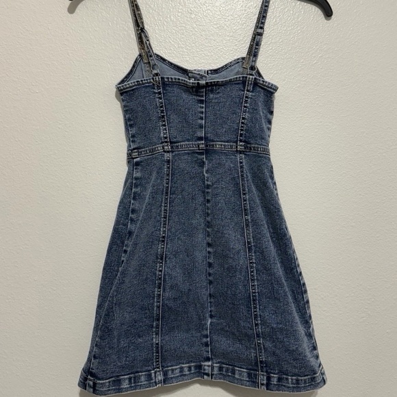 Denim Button-Front Mini Dress - Picture 3 of 3